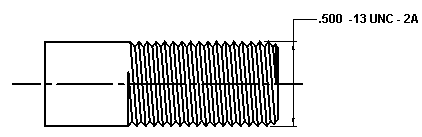 Thread stress area dimensions