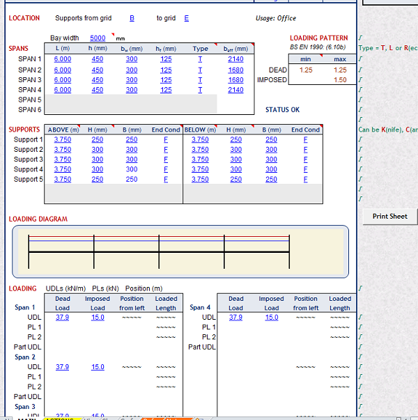Subframe Analysis Spreadsheet