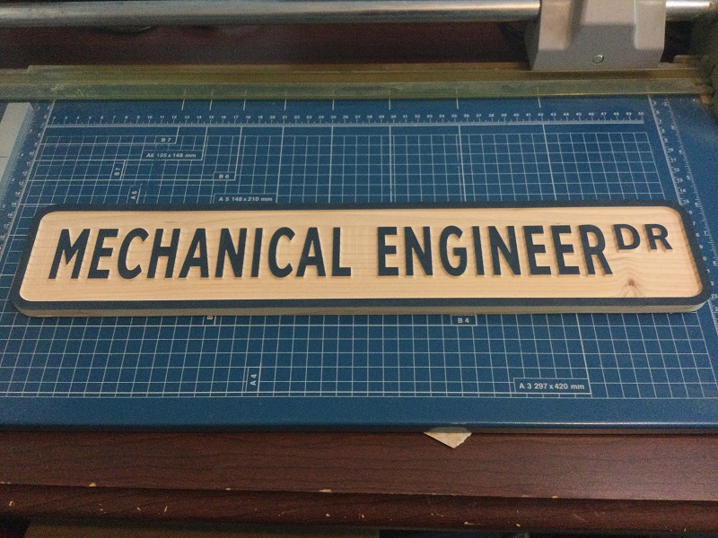 Mechanical Engineer Rustic Street Sign Blue