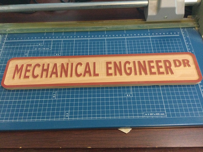 Mechanical Engineer Rustic Street Sign Barn Red