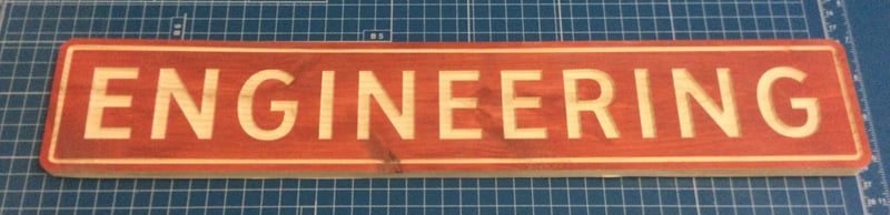 ENGINEERING Rustic Street Sign Red