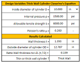Thick-walled Cylinders of Ductile Material, Closed Ends Clavarino's Formula and Calculator