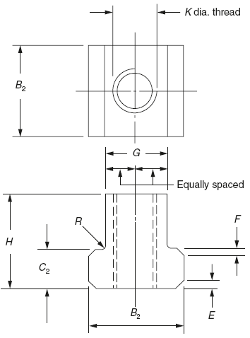 T-Nuts Dimensions per. BS 2485