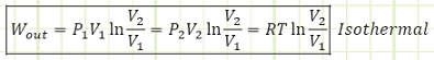 total work output from an isothermal process
