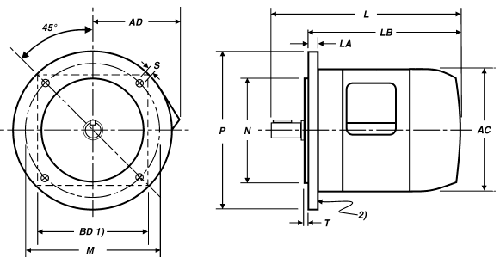 Stepper Control Motors Size and Dimensions Table