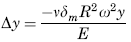 Change in height dimension y