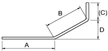 Rebar One Chamfer Bend and Vertical Center Line Length Equation and Calculator