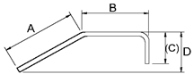 Rebar With One Angled and One Perpendicular Leg Center Line Length Equation and Calculator