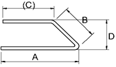 Rebar With Two Parallel Legs and One Angled Leg Center Line Length Equation and Calculator