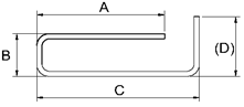 Rebar With Semi Rectangle Open Center Line Length Equation and Calculator