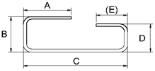 Open Rectangle Offset Formed Rebar Center Line Length Equation and Calculator