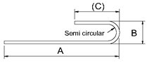 Rebar Semi Circular 180° Bend with Center Line Length Equation and Calculator 