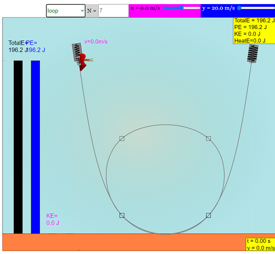 Roller Coaster Physics Graphical Simulator and Calculator 