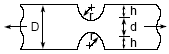 Flat plate stress concentration factors with fillets, in tension