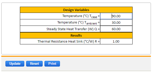 Selecting Heat Sink Transistor Equation And Calculator