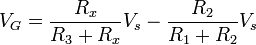 four resistor values and the supply voltage