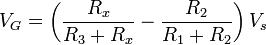 four resistor values and the supply voltage #2