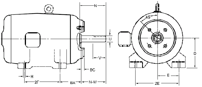 Tefc Motor Frame Size Chart